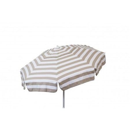 HEININGER HOLDINGS LLC Heininger Holdings 1396 Italian 6 ft. Umbrella Acrylic Stripes Khaki And White - Patio Pole 1396